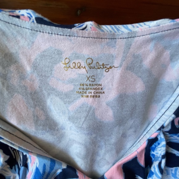 Lilly Pulitzer Stirling Ruffle Dress in Bright Navy Amore Please - Picture 12 of 16